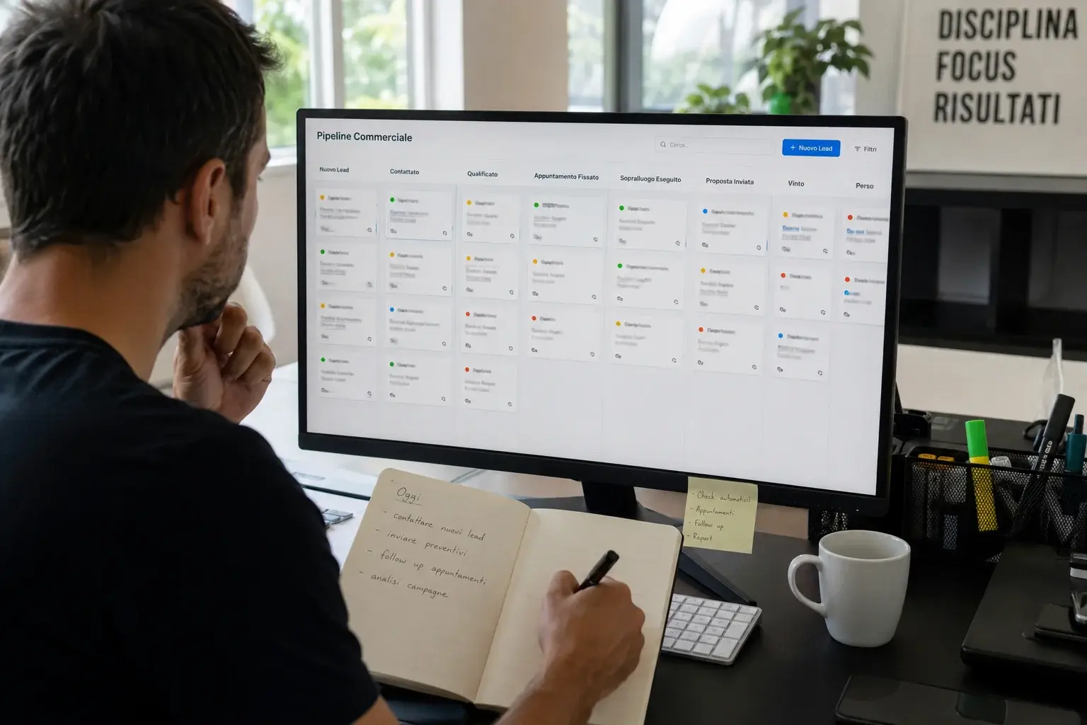 Pipeline CRM SOLARBACK: ogni lead segue uno stato preciso